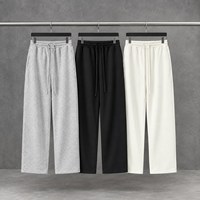 Pantalon de jogging tendance et confortable pour homme, en molleton bouclette, avec cordon de serrage à la taille, poches, couleur unie, coupe droite ample