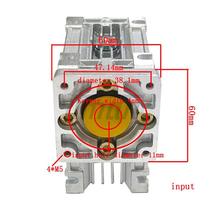 Reductor de velocidad de engranaje helicoidal modelo RV30, relación 7.5~60:1, kit de máquina CNC con motor paso a paso Nema 23 con autobloqueo para trabajos de elevación - Product Image 4