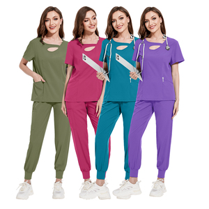 Set di Uniformi Mediche Unisex Comode ed Elasticizzate, Design alla Moda per <span class=keywords><strong>Infermieri</strong></span>, Ospedali, Centri Estetici, OEM - Product Image 2