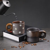MSH Tasse en céramique 11oz (320ml) à anse épaisse, en grès artisanal, marque privée, pour l'approvisionnement de cadeaux d'hôtels de luxe