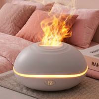 Diffuseur d'arômes d'ambiance domestique 200ML, humidificateur ultrasonique à brume froide, diffuseur d'huiles essentielles avec simulation de flamme