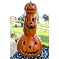 Sculpture de citrouille en résine de fibre de verre artisanale de qualité supérieure, personnalisée en usine, pour la décoration d'Halloween à la maison