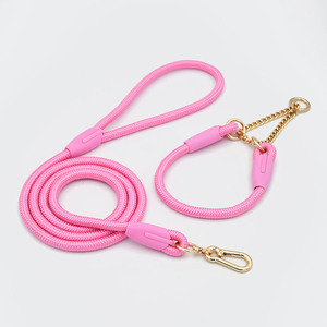 Tali dan Set kerah anjing nilon murah buatan tangan tersedia mewah tali traksi hewan peliharaan lembut besar kecil grosir - Product Image 4