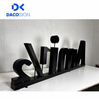DakeSign Enseigne de bar lumineuse LED 3D de luxe en acier inoxydable avec éclairage publicitaire directionnel et boîte à lumière décorative, conception gratuite