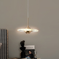 Lampe Lustre LED Acrylique Moderne de Luxe en Or Créative Soucoupe Volante Déco Suspension Maison Hôtel Restaurant Villa Application