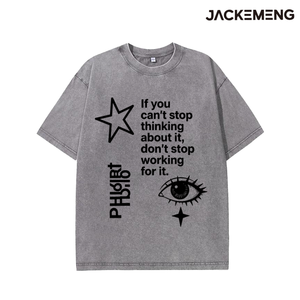 T-shirt Oversize Retrò Streetwear con Scritta 'If You Can't Stop Thinking About It', Maglietta Hip Hop a Maniche Corte, Disponibile all'Ingrosso dal Magazzino Locale USA - Product Image 5