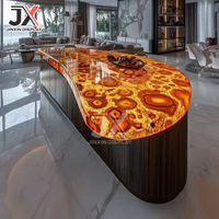Comptoir de réception en résine transparente, design moderne et luxueux, avec éclairage LED, pour table de bar, restaurant, hôtel, bureau, boutique
