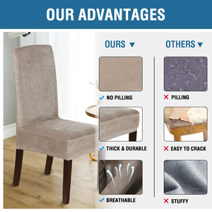 Thick Luxury Customized Washable Velvet Dining Chair Covers with Elastic <b>Stretch</b> Customizable Size - Product Image 2