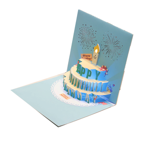 Tarjeta de Felicitación 3D con Pastel de Cumpleaños y Luces LED Cálidas, Personalizable en Varios Colores - Product Image 4