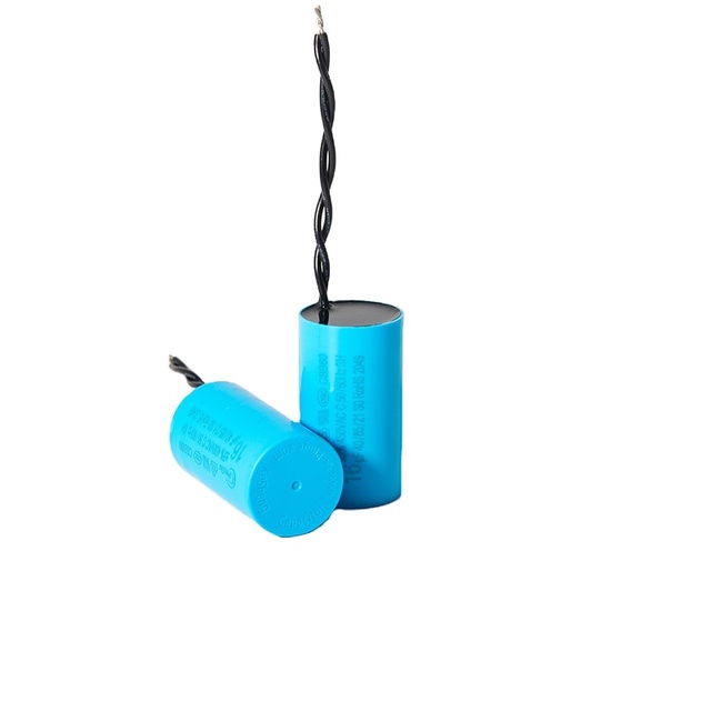 Pinge universal ac motor run capacitor CBB60 450VAC 2.5UF with wires in Blue shell