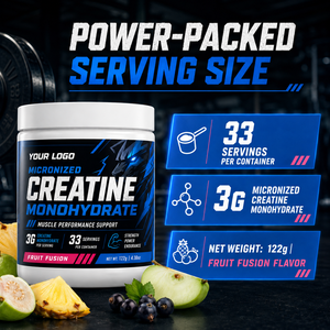 Aumenta la fuerza muscular, mejora la potencia explosiva, reduce la fatiga post-entrenamiento, creatina micronizada con sabor a frutas para adultos - Product Image 2