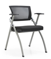 Chaise de bureau ergonomique à hauteur réglable au design moderne, chaise pliable en métal avec dossier en maille pour salles de conférence et de réunion
