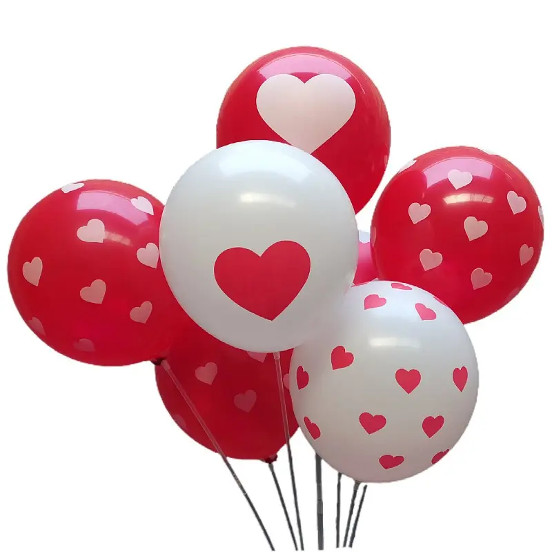 12Inch 100PCS Heart Printing Valentine Balloons Wedding Latex Balloon Decoration