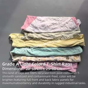 Trapos Industriales Multicolor de 25 Kg y 10 Kg, Trapos de Algodón Reciclado de Color Claro, Trapos de Limpieza Industriales - Product Image 2