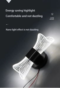 Lámpara de Pared Moderna de Lujo en Dorado y Negro, Lámpara de Pared LED Acrílica Creativa para Pasillo, Dormitorio, Cabecera, Decoración del Hogar - Product Image 6