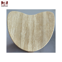 Table basse réglable en travertin blanc beige Wabi-Sabi, mobilier naturel, garantie 1 an pour hôtels, jardins, salon