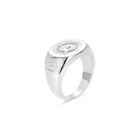 Bague de diplôme universitaire gravée sur mesure, bague signet personnalisée avec logo et date, bijoux pour hommes et femmes