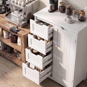 SENYU White <b>Kitchen</b> <b>Pantry</b> <b>Cabinet</b> With Drawers And Shelves Multi Functional Storage Unit Modern Design - Product Image 3