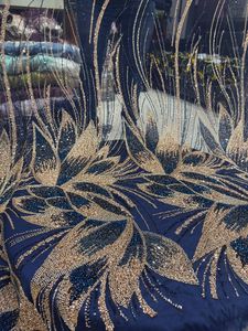 Tissu en filet de perles fantaisie de luxe, collection de designers 2025, travail manuel de qualité supérieure, matériau orné pour robes de mariée et robes - Product Image 2