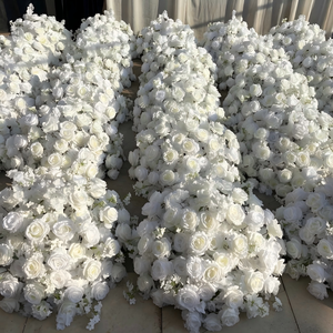 Nueva Llegada, Bola de Flores de Rosa Artificial de Seda Blanca 5D de Lujo y Alta Calidad, Grande de 60 cm, Centros de Mesa y Decoraciones para Bodas - Product Image 3