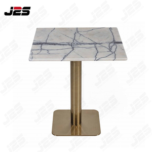 โต๊ะอาหารหินอ่อนทรงสี่เหลี่ยมพร้อมฐานสีดำสำหรับโครงการบูธที่นั่งที่ทันสมัย - Product Image 3