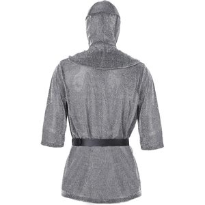 Disfraz de Caballero Medieval para Hombre, Túnica de Poliéster con Imitación de Cota de Malla, Brazalete, Cinturón, Kit de Cosplay Vikingo, Renegado, Templario, Cruzado - Product Image 4