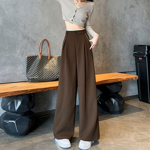 <span class=keywords><strong>Pantaloni</strong></span> da donna di fascia alta <span class=keywords><strong>grigi</strong></span> nuovi <span class=keywords><strong>pantaloni</strong></span> dritti Casual a vita alta autunno - Product Image 2