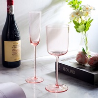Verres à vin rouge LSA du Royaume-Uni en cristal, coffret cadeau, verres à vin mousseux roses, verres pour couple, cadeaux et souvenirs, style rétro léger