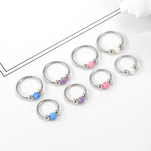 Anneau de nez, <span class=keywords><strong>piercing</strong></span> de septum et boucles d'oreilles en zircon 18G de 8mm/10mm pour femme, en acier inoxydable chirurgical 316L doré, cadeau de mariage - Product Image 3