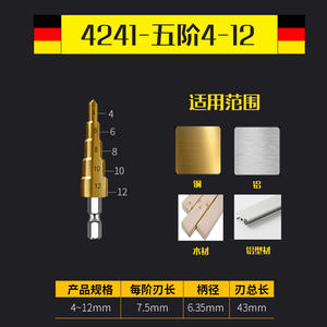 Emagi Metric Step Drill Bits Hex Shank TiCN Coated For Steel Drilling Multipurpose Drill Bit Set - Product Image 6