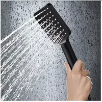 Robinets de douche au plafond noir mat LED cascade ensemble de douche thermostatique