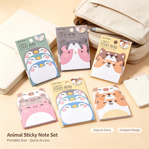 Blocs-notes autocollants mignons en forme d'animaux Sheng Kang Industry, mini-notes de dessin animé, lot de 48 x 68 mm - Product Image 5
