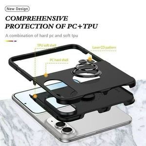 Funda Delgada Antigolpes para iPhone <span class=keywords><strong>Duo</strong></span> con Anillo Metálico, Soporte Magnético para Auto, Carcasa Trasera Resistente de TPU+PC - Product Image 5