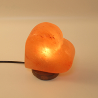 Lampe de sel de l'Himalaya sculptée à la main en forme de cœur, en cristal de roche naturel, artisanat, décoration de Noël pour la maison - Grande Vente