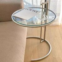 Table basse réglable en acier inoxydable de style vintage moderne Table d'appoint de canapé de chevet simple Meubles de salon tendance