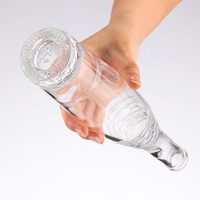 Mini bouteilles en verre Evian 250ml forme ronde et plate avec bouchon de liège pour Tequila Cocktail Bitters Brandy