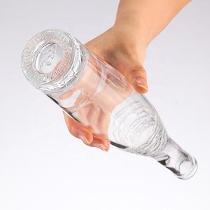 Evian 250ml Mini botellas de vidrio Forma plana redonda con sellado de corcho para Tequila Cocktail Bitters Brandy - Product Image 3