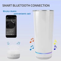 NUEVO Vaso Térmico de Acero Inoxidable de 30oz con Altavoz Bluetooth, USB, Sublimación, para Café, Venta al Por Mayor