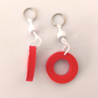 Porte-clés flottant en cristal personnalisable en gros avec design imprimé écologique, cadeaux promotionnels en acier inoxydable, logo personnalisé