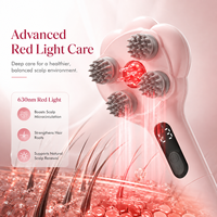Nouvelle brosse de massage du cuir chevelu électrique 2026, thérapie par lumière rouge, croissance des cheveux, anti-chute, soin capillaire aux huiles essentielles, appareil sans fil
