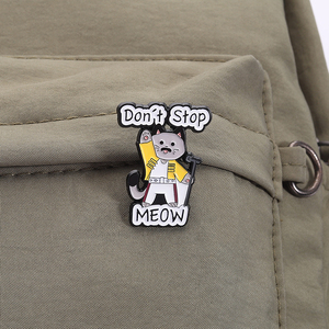 Do Not Stop Meow esmalte Pin Freddie Lead Vocals gato de dibujos animados broche solapa insignia joyería regalo para Fans al por mayor - Product Image 3