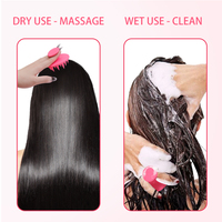 Usine Dernière Rose Portable Doux Silicone Shampooing Brosse Cheveux Cuir Chevelu Masseur Ronde Auto Nettoyage Brosse À Cheveux