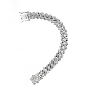 Pulsera de Cadena Grande y Resistente con Cristales, Joyería de Muñeca de <span class=keywords><strong>Cristal</strong></span>, Bijoux Cubano de Moda - Product Image 2