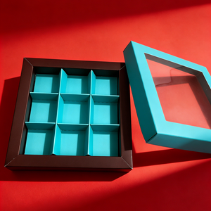 Boîte à chocolats de luxe avec couvercle transparent et séparateurs <span class=keywords><strong>en</strong></span> papier, emballage cadeau haut de gamme pour assortiment de bonbons - Product Image 3