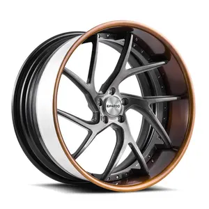 Kipardo factory price18 inch to 22 inch customized design 6061-T6 aluminum alloy 3 pc forged car wheels rims