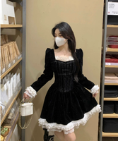 Nouveau modèle Robes élégantes à la mode à manches longues Robe en dentelle pour femmes