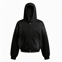 Sweat à capuche zippé pour homme, style gothique Y2K, avec broderie motif cœur, en coton, coupe oversize, pour streetwear rétro