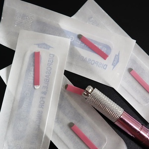 เข็มสักคิ้วแบบใช้แล้วทิ้ง สีดำชมพู ปลายเฉียง รุ่น F <span class=keywords><strong>U18</strong></span> 0.15 มม. ใบมีด U สำหรับไมโครเบลดดิ้ง นาโน - Product Image 6