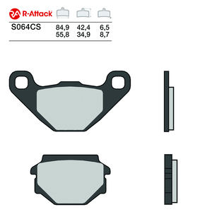Pastillas de Freno para Motocicleta R-Attack S064CS, de Carbono Cerámico, Delanteras y Traseras, Homologadas R90 - Product Image 1