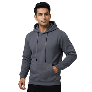 Vente en gros de sweats à capuche Hombre de haute qualité, amples, surdimensionnés, vierges, épais (350g), avec logo personnalisé et cordons - Product Image 1
